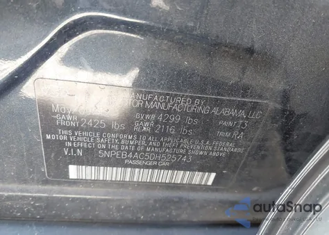 2013 Hyundai Sonata Gls из США, поврежденный, VIN 5NPEB4AC5DH525743